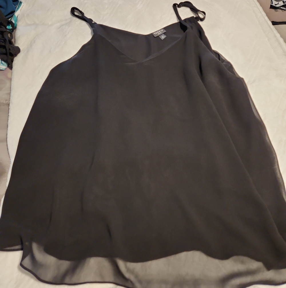 torrid Black V-Neck Adjustable Strap Cami
